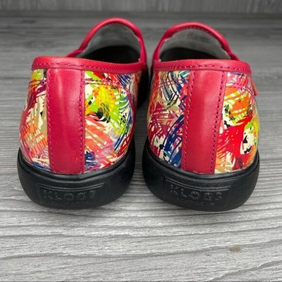 Firework paint splatter design klogs clogs flat shoes work slip resistant slip o - Picture 3 of 7